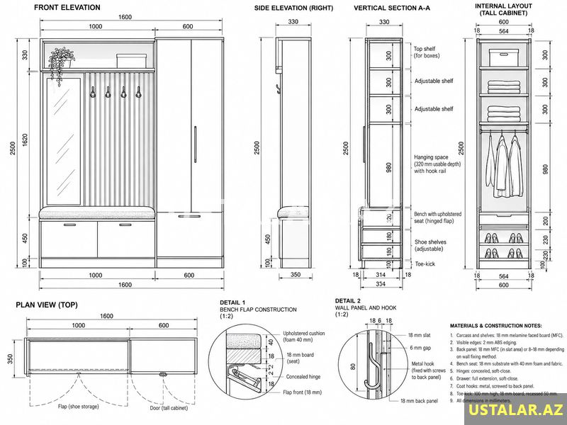 Mebel üçün texniki çertyojların hazırlan — Mobilyaların montajı, təmiri və restavrasyonu, Bakı (6)