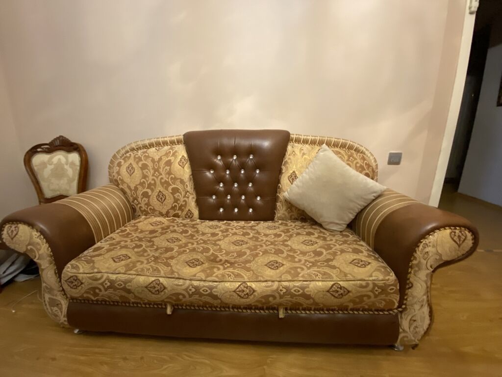 İşlənmiş, Klassik divan, 2 kreslo, Bazasız, Açılan — Yumşaq mobilya dəstləri, Mehdiabad (2)