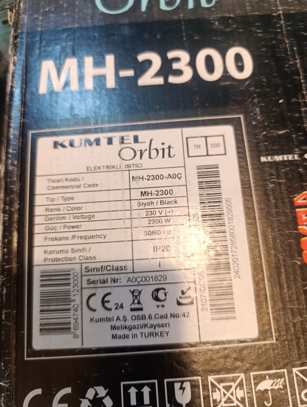 Kumtel Orbit Dual MH-2300 elektrikli isitici - Növ: Şaquli — Isıtıcılar və isı ventilatorları, Bakı (4)