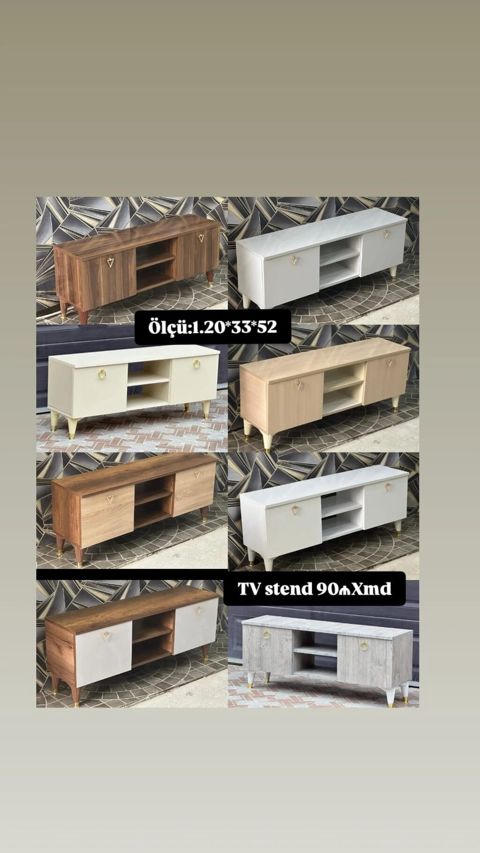 TV stend – çoxnövlü model seçimi - Ölçü: 120 33 52 sm (üzərində — Bakı