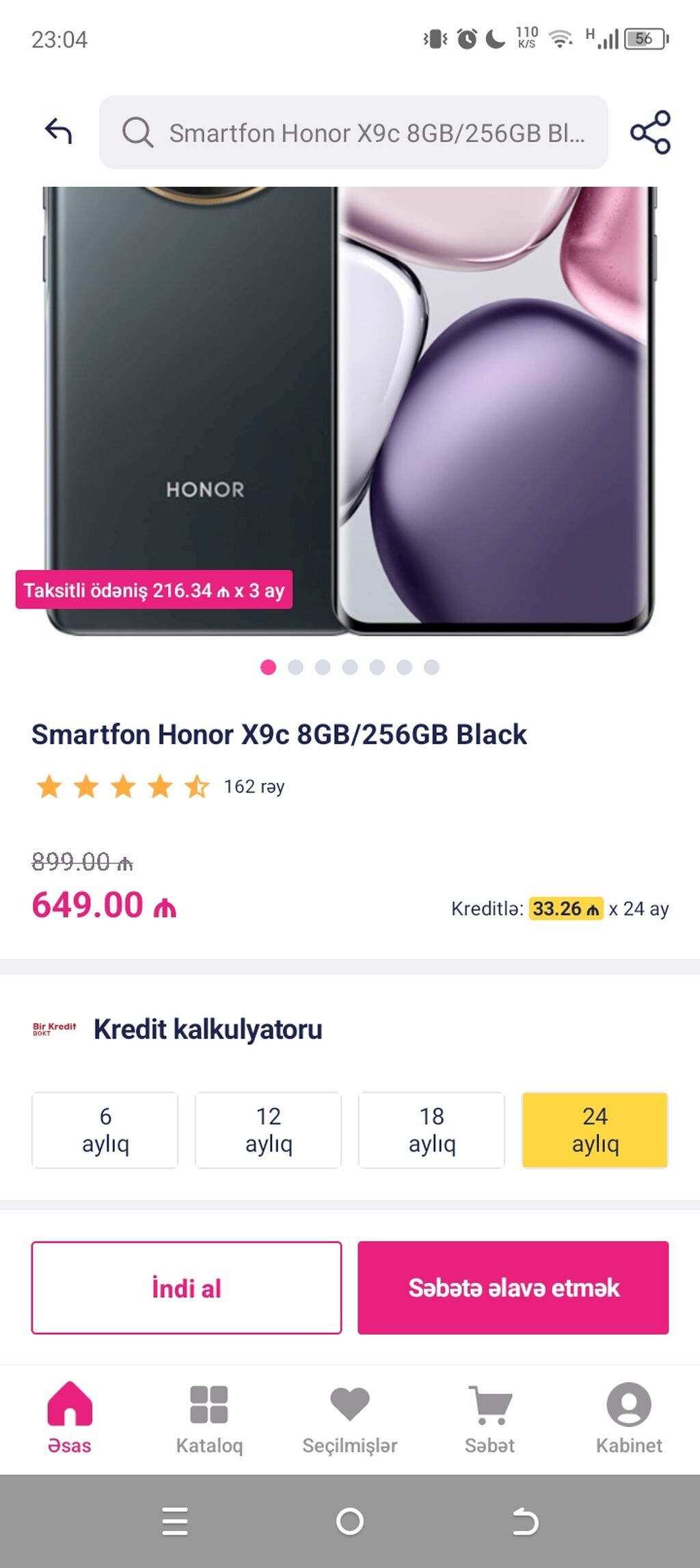 Honor X9c, 256 GB, rəng - Qara, Kredit — Honor, Bakı (2)