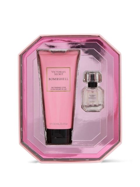 Victoria's Secret Bombshell Fine Fragrance Mini Fragrance Duo qadınlar üçün ətir dəsti (ətir suyu 7 ml + bədən üçün losyon 100 ml) — Bakı