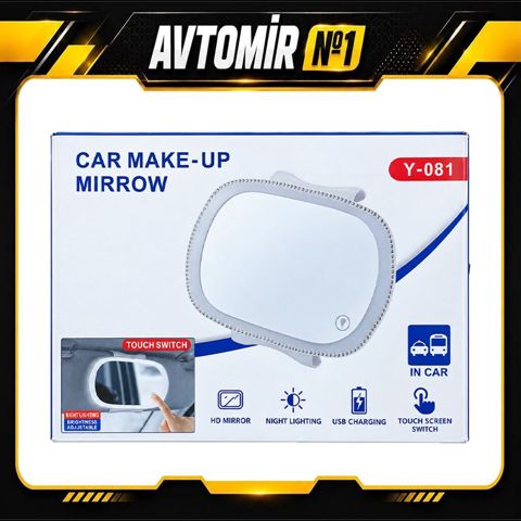 Avtomobil üçün LED Kosmetik Güzgü Y-081 / İşıqlı Makiyaj Güzgüsü — Bakı