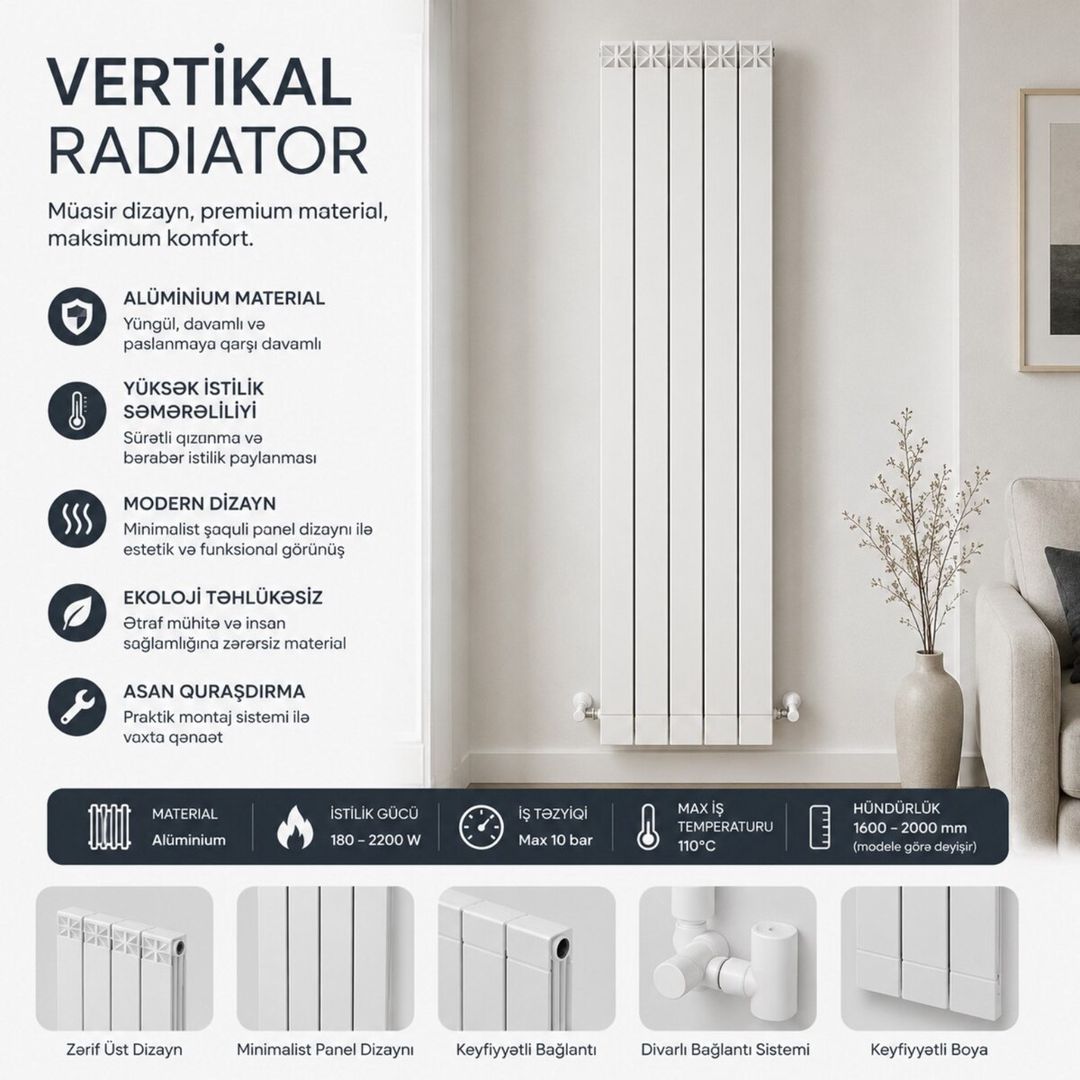 Vertikal radiatorlar — Təmir və inşaat, Bakı (2)