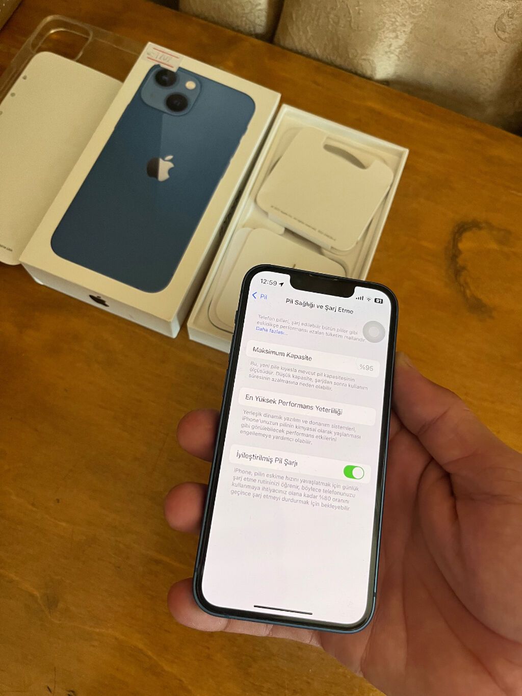 IPhone 13 mini, 128 GB, Blue Titanium, Face ID, Sənədlərlə — Apple iPhone, Bakı (9)