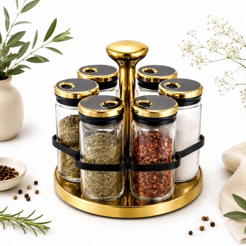 Ədviyyat üçün saxlama qabı dəsti, 100 ml, Plastik/Şüşə, 6 ədəd — Bakı