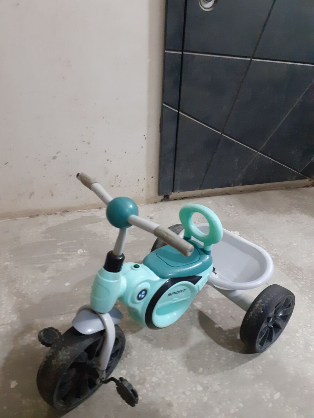 Uşaq üçtəkərli velosipedi – pedallı model - Rəng: açıq yaşıl/boz — Uşaq velosipedləri, Xırdalan (2)