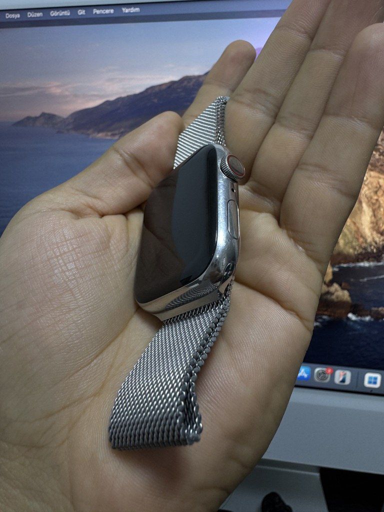 Apple Watch Series 7 Titanium Cellular Silver 45mm — Ağıllı saatlar və biləkliklər, Bakı (3)