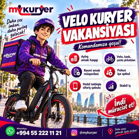 Sürücü-kuryer tələb olunur, Nəqliyyat təmin edilir, Aylıq ödəniş, Təcrübəsiz — 700 ₼ · Bakı · Nəqliyyat, logistika, anbar Sürücü-kuryer tələb olunur, Nəqliyyat təmin edilir, Aylıq ödəniş, Təcrübəsiz — Bakı