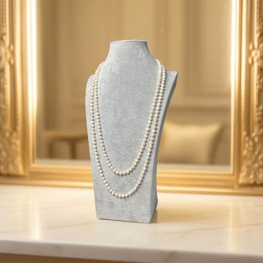 Boyunbağı 1966478, ağ, təbii mirvari, 180 mm — Mallar, Bakı (2)