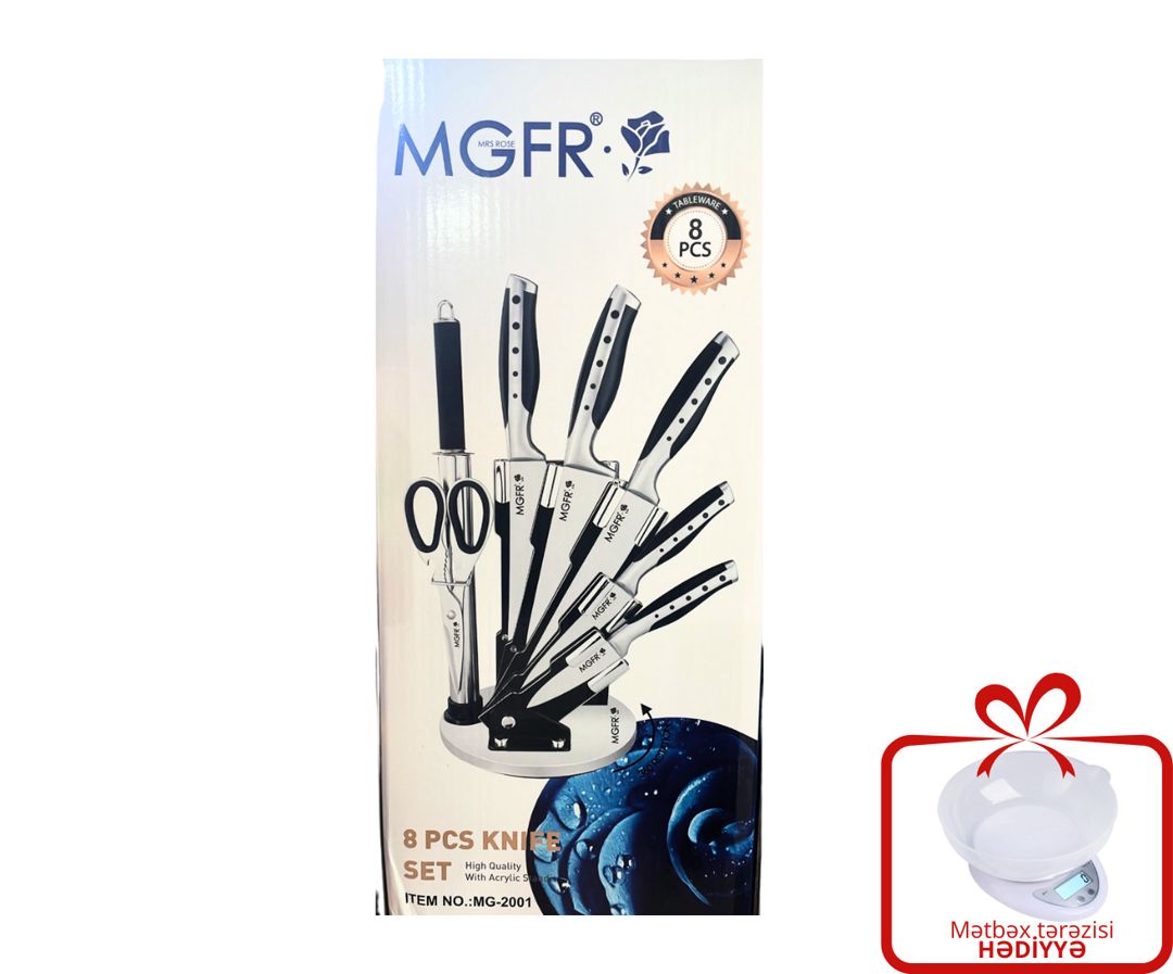 Bıçaq dəsti Mgfr MG-2001_RB + Mətbəx tərəziləri hədiyyə — Mallar, Bakı