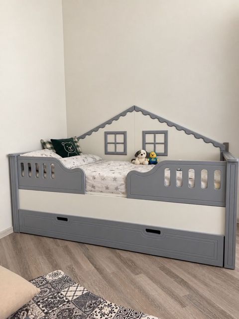 Uşaq çarpayısı – “ev” dizaynlı, qoruyucu bortlu - Model: ev — 220 ₼ · Bakı · Yataqlar Uşaq çarpayısı – “ev” dizaynlı, qoruyucu bortlu - Model: ev — Bakı