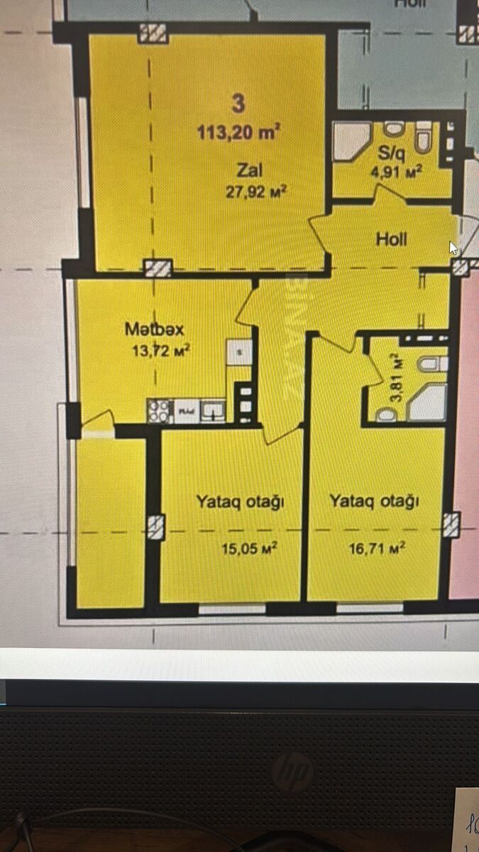 Satılır 3 otaqlı yeni tikili 113.2 m² — Mənzil, Bakı (10)