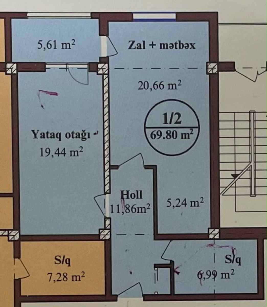Satılır 2 otaqlı yeni tikili 69 m² — Mənzil, Bakı (10)