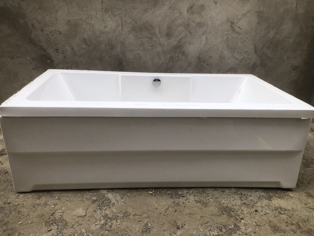 Akril hamam vannası + şüşə qoruyucu panel dəsti - Material: parlaq ağ — Vannalar və jakuzi, Bakı (3)