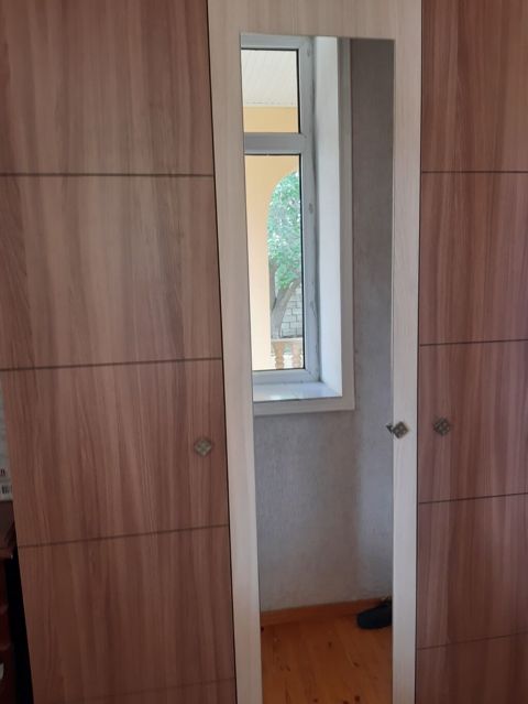 Yeni, 3 qapılı, Güzgülü, Qəhvəyi, Taxta, Açılan, Düz dolab — Digah