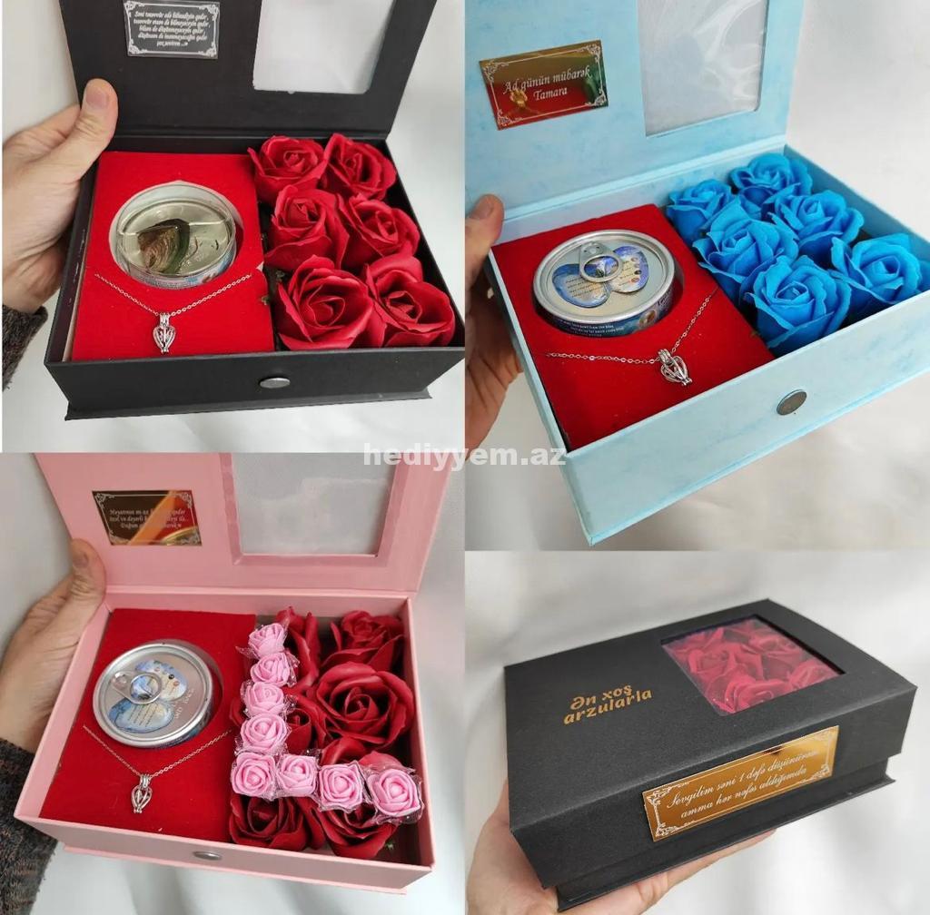GiftBox Hediyye Qutusu №240 — Qolye və zəncir, Bakı