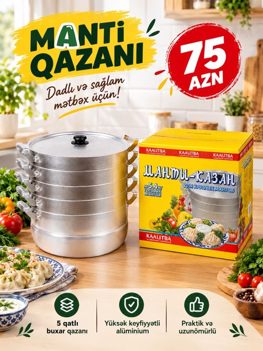 Buxarlı bişirici qabların sayı - 4 və daha çox, Yeni, Pulsuz çatdırılma — Multivarkalar və bişirmə texnikası, Masazır