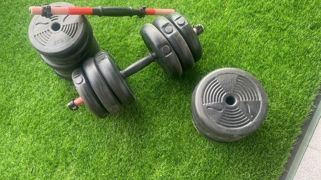Tənzimlənən qantel və ştanq dəsti - Komplekt: 2 ədəd qantel üçün — Dumbbellər, barbelər, diskləri, Bakı (2)