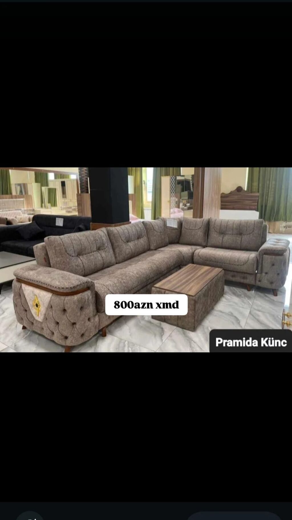 Pramida Künc divan dəsti - Künc L-formalı geniş divan - Rahat, yumşaq — Yumşaq mobilya dəstləri, Bakı