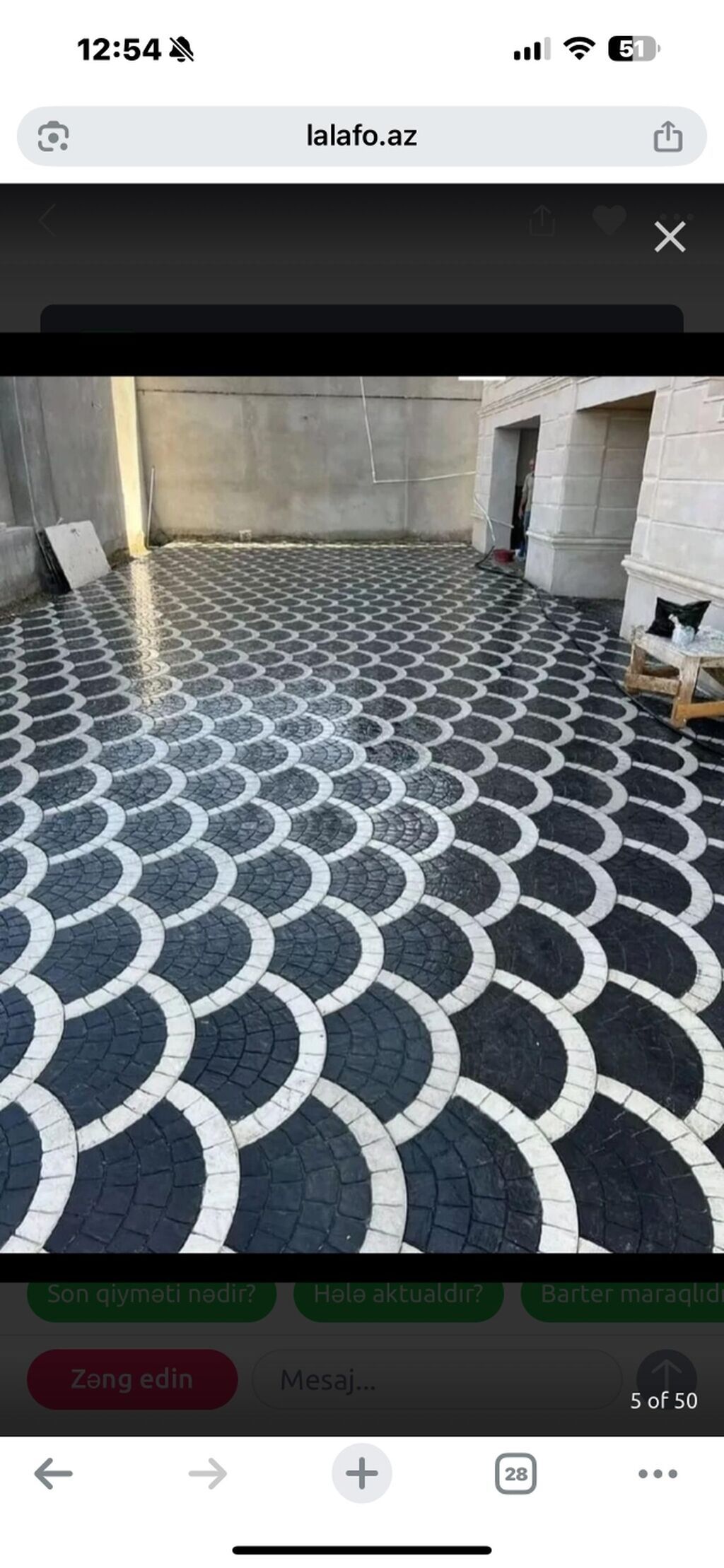 Boratka (brusçatka) döşəmə daşları və dekorativ səki plitələri — Beton, Mehdiabad (10)