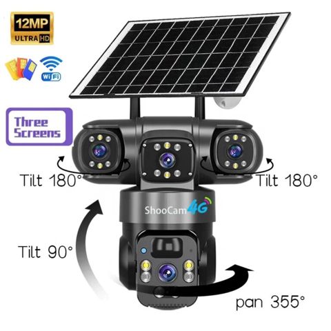 4G Sim kartlı Solar 360° FHD kamera 8MP/4K+64GB — Bakı