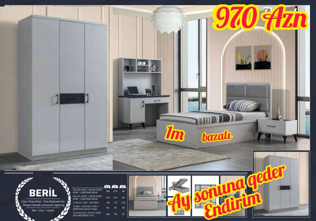 Gənc yataq otağı mebeli — Mebel, Bakı (4)