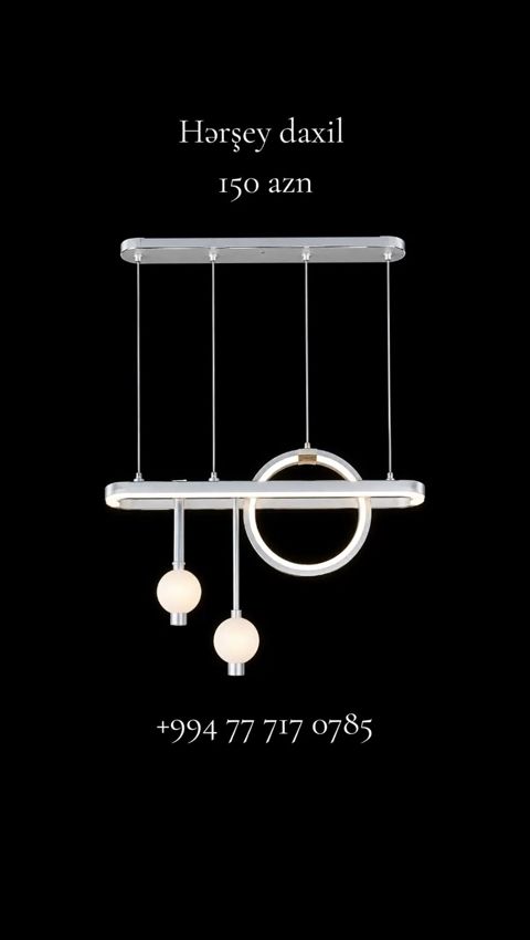 Led Çılçıraq, 2 lampa, Metal — Digah