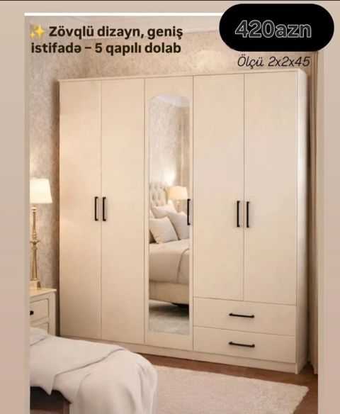 5Qapili şkaf Paltar dolabı — Bakı