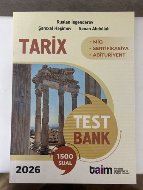 Məhsul: “Tarix – Test Bank” kitabı (2026) Kitab təzədir və üzərində — Sumqayıt