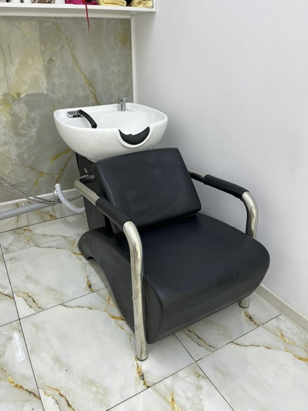 Salon üçün yuma bölməsi – stul və keramika lavabo komplekti - Peşəkar — Kreslo, Bakı