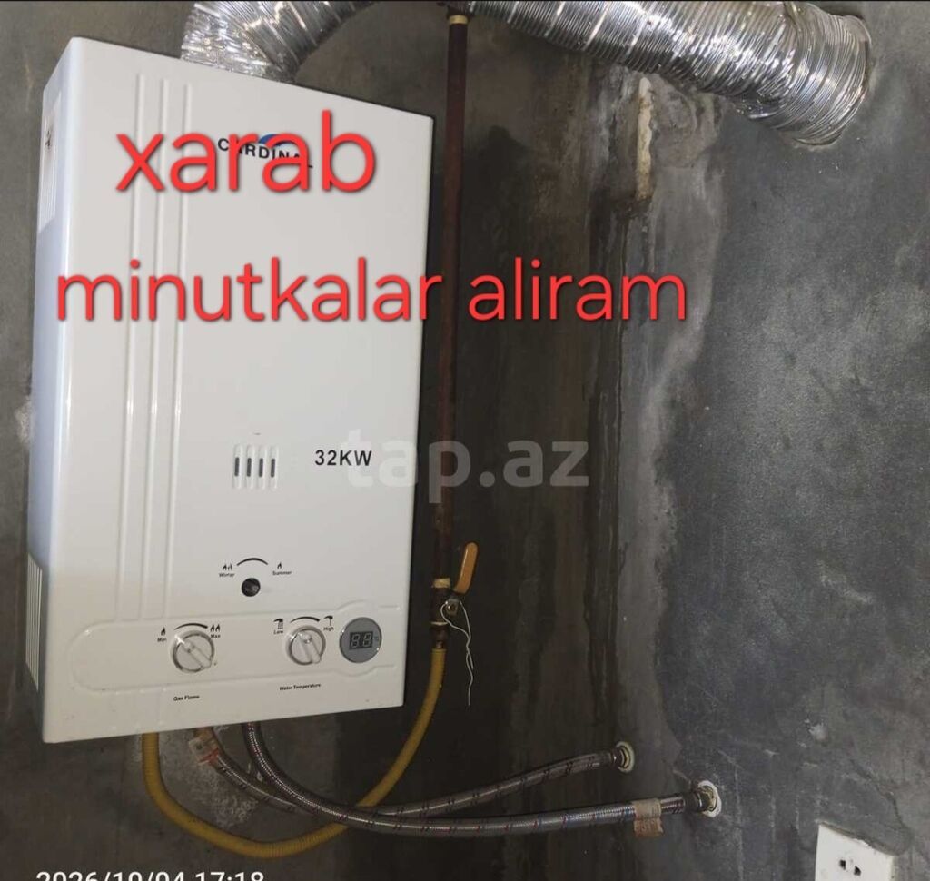 Xarab qazla işləyən su qızdırıcılarını alıram unvanan ozum gotururem — Kombi, qazanca və su isitici təmiri, Gəncə