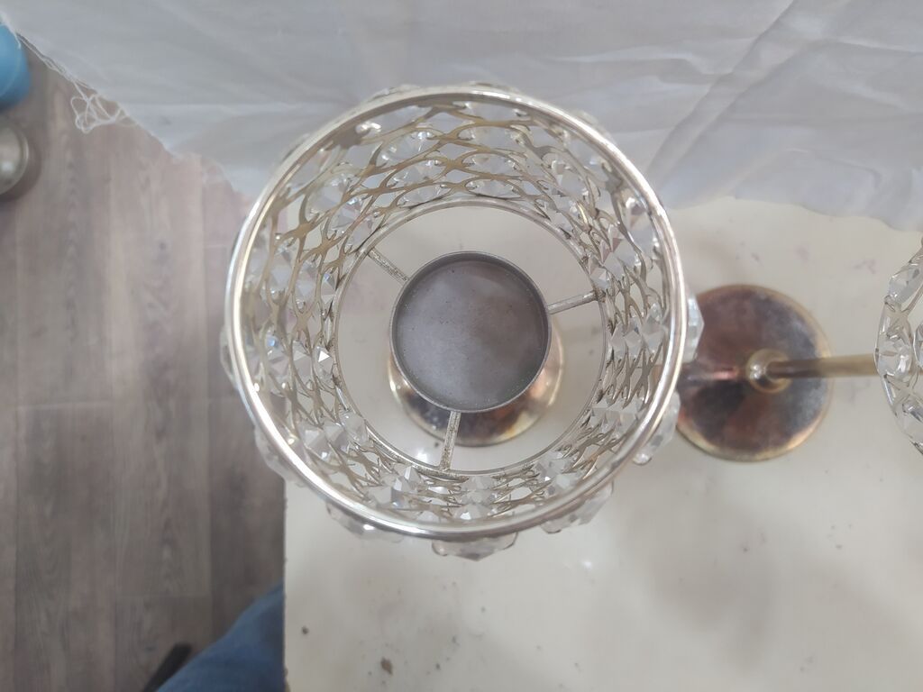 Məhsul: 2 ədəd bəzəkli şamlıq (set) - Material: metal gövdə və dayaq — Eviniz üçün ətirləri, şamlar və şam tutacaqları, Bakı (3)