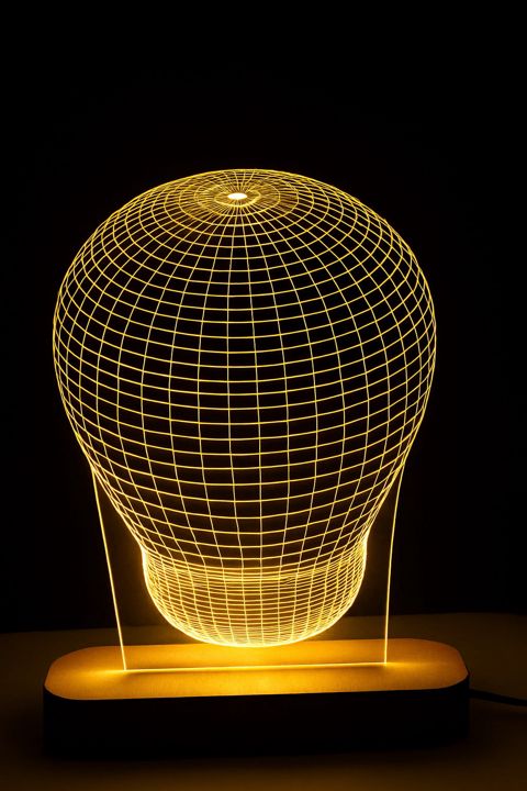 Gecə Lampası 3D Akril, sarı, 15x20 sm - lightdekor275 — Bakı