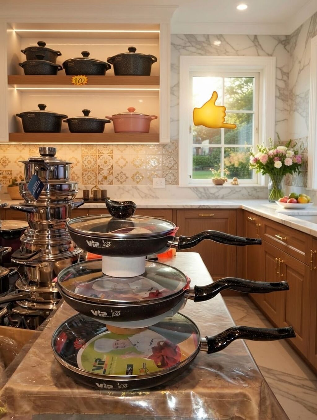 VIP Chef 3-lü tava dəsti - Çoxölçülü set: 3 müxtəlif diametrli tava — Jaketlər, Digah (3)