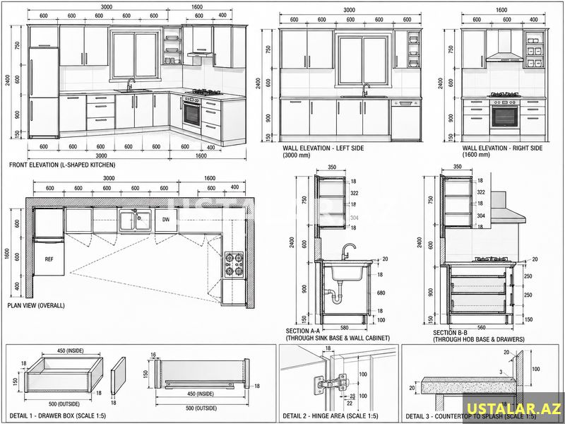 Mebel üçün texniki çertyojların hazırlan — Mobilyaların montajı, təmiri və restavrasyonu, Bakı (9)