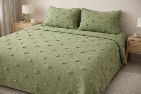 Örtük dəsti 2239338, 240x260 sm, ikinəfərlik, pambıq, yaşıl — Bakı
