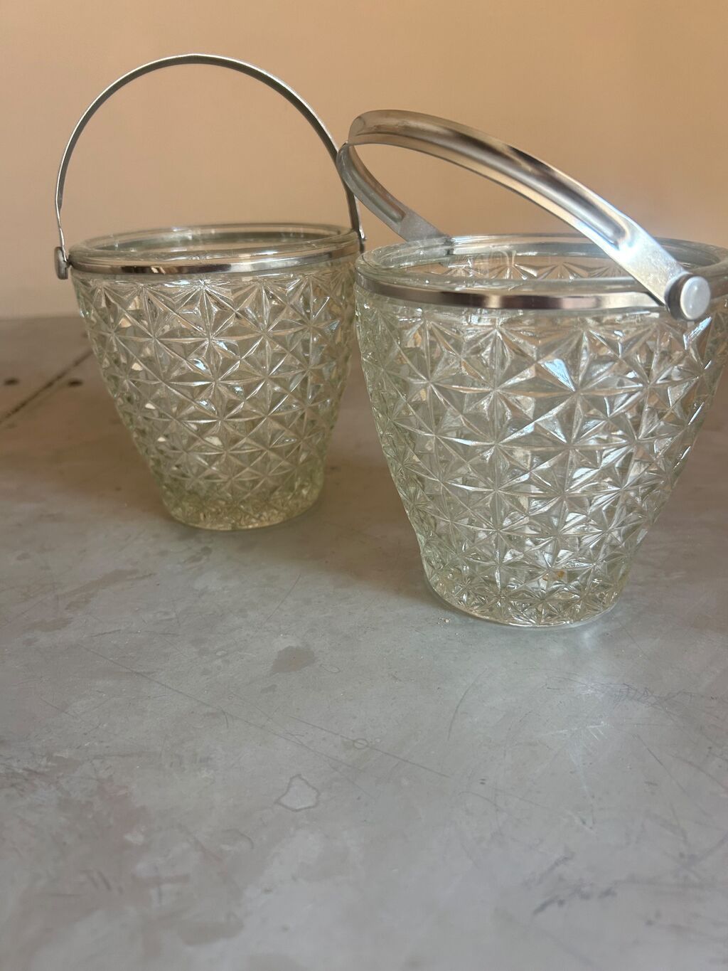 Şüşə dekorativ qab dəsti – 2 ədəd - Material: qalın, şəffaf — Süfrə qabı, Xırdalan