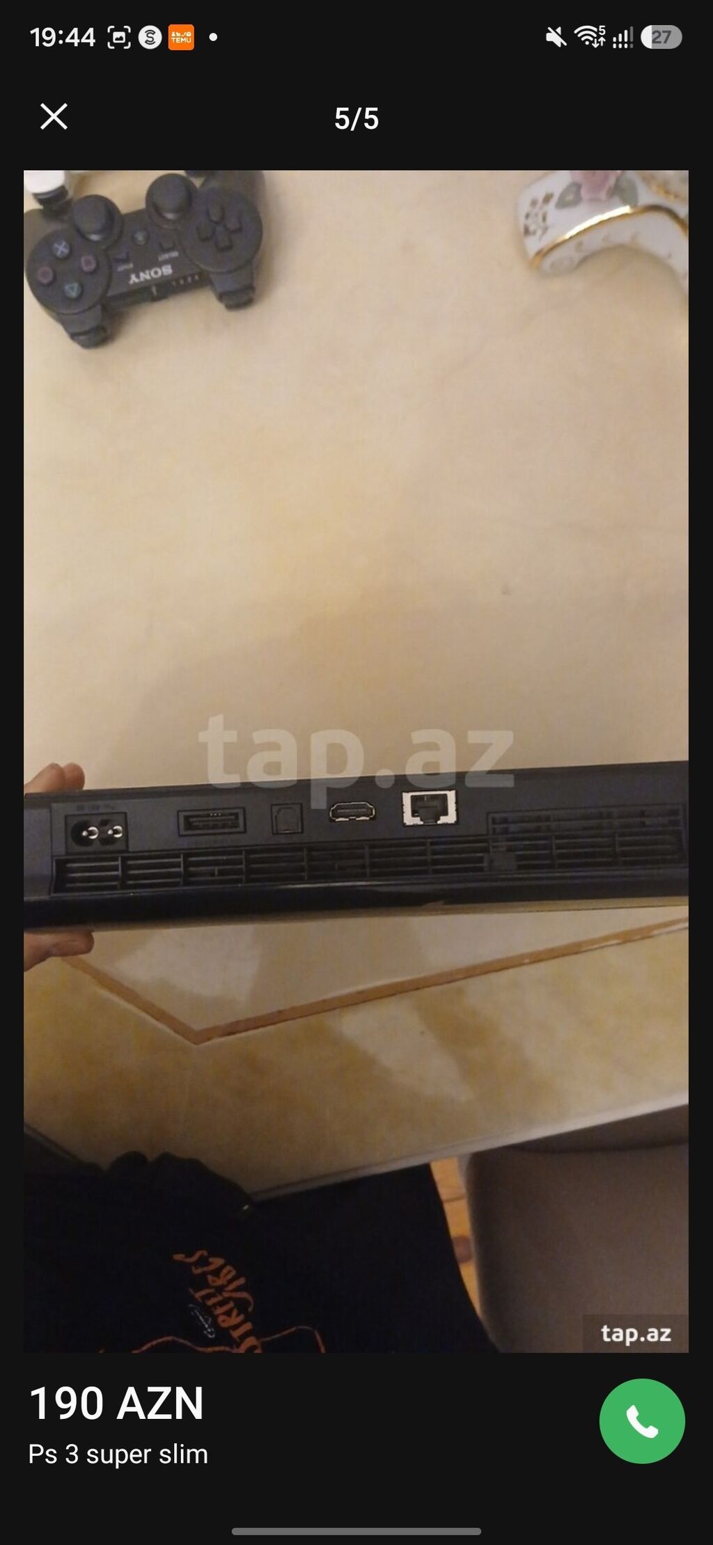 Ps 3 super slim Şekilde goründüyü kimi 1 yan 1 de önde olan qabağ — Oyun konsolları, Xırdalan (5)