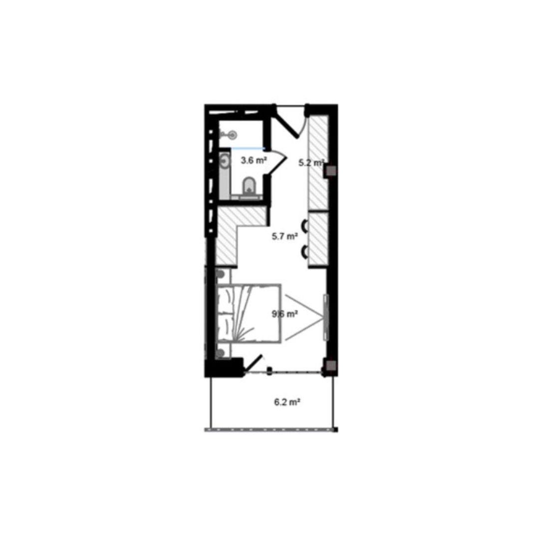 Satılır 1 otaqlı yeni tikili 38.7 m² — Mənzil, Bakı (2)