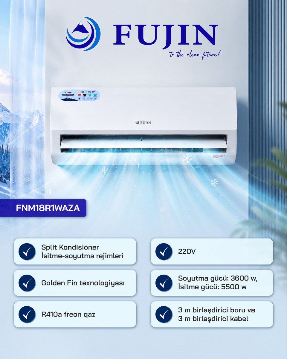 Kondisioner Fujin FNM18R1WAZA — Ev texnikası, Bakı