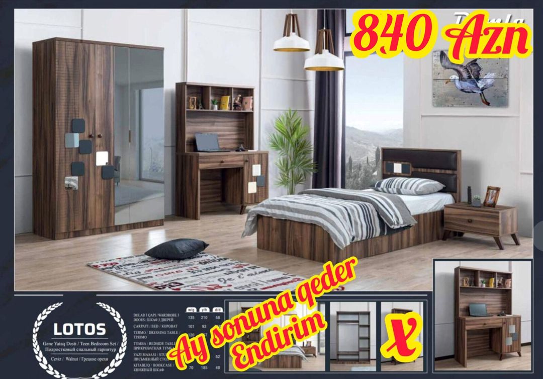 Gənc yataq otağı mebeli — Mebel, Bakı (7)