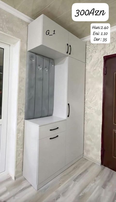 Dəhliz üçün çoxfunksiyalı dolab-komplekt - Qiymət: 300 AZN (şəkildə — Sumqayıt