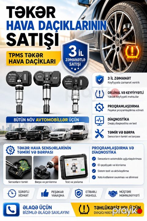 Tpms Təkər Təzyiq Sensorları – 3 il zəmanət Məhsul və xidmətlər — Bakı