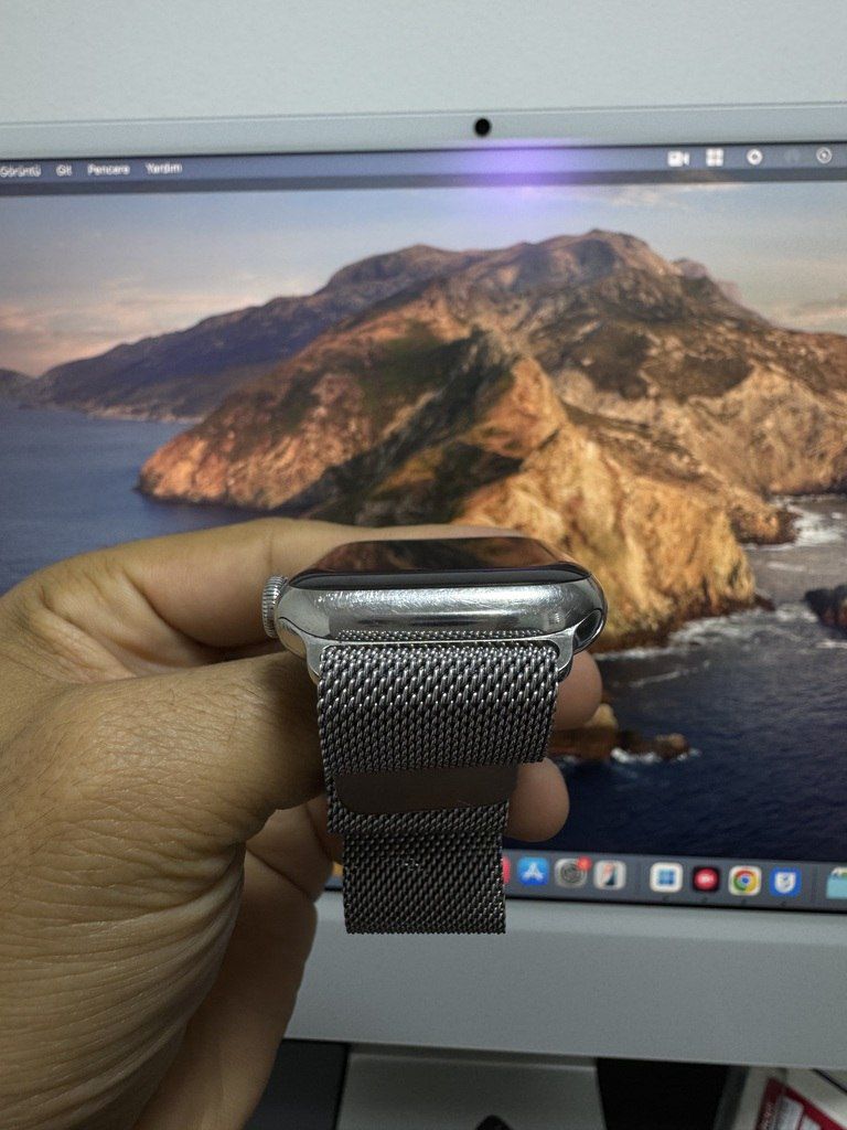 Apple Watch Series 7 Titanium Cellular Silver 45mm — Ağıllı saatlar və biləkliklər, Bakı (4)