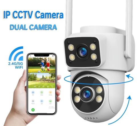 IP65 wifi təhlükəsizlik kamerası 5G Dual Lens Xarici Təhlükəsizlik — Bakı