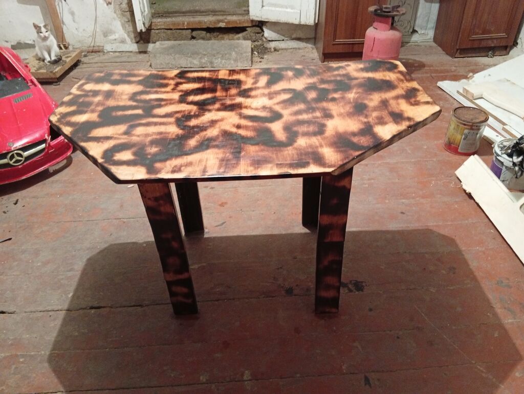 Unikal dizaynlı taxta masa - Material: təbii ağac - Üst səth: qövs və — Masalar, Digah (5)