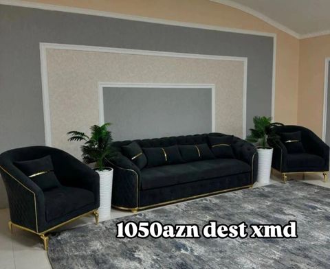 Qonaq otağı üçün dəst – qara rəngli, qızılı detallarla - Tərkib: 1 — Bakı