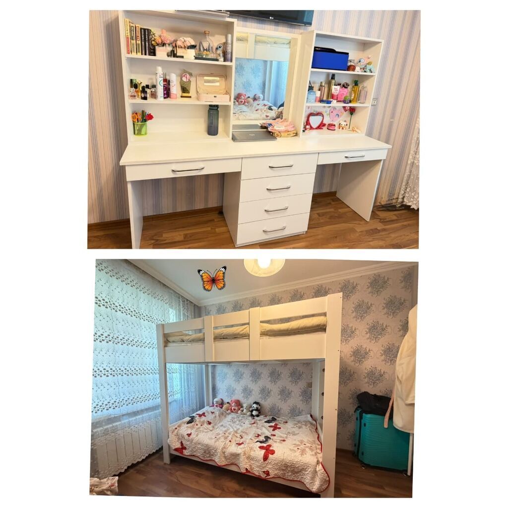 Oğlan və qız üçün, İşlənmiş, 2 təknəfərlik çarpayı, Yazı masası — Uşaq mebeli dəstləri, Bakı