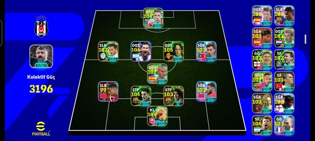 EFootball mobil oyunu üçün hazır komanda hesabı/squad satılır. Tək — Digər, Bakı